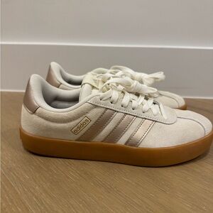 Adidas Women's Cream and Gold Sneakers